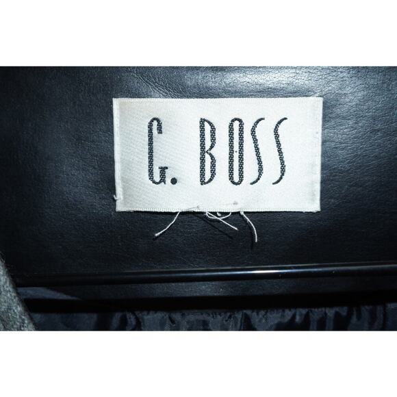 Vintage G. Boss Patchwork Wool & Leather Vest Gray Black Geometric – Size L - Picture 8 of 8